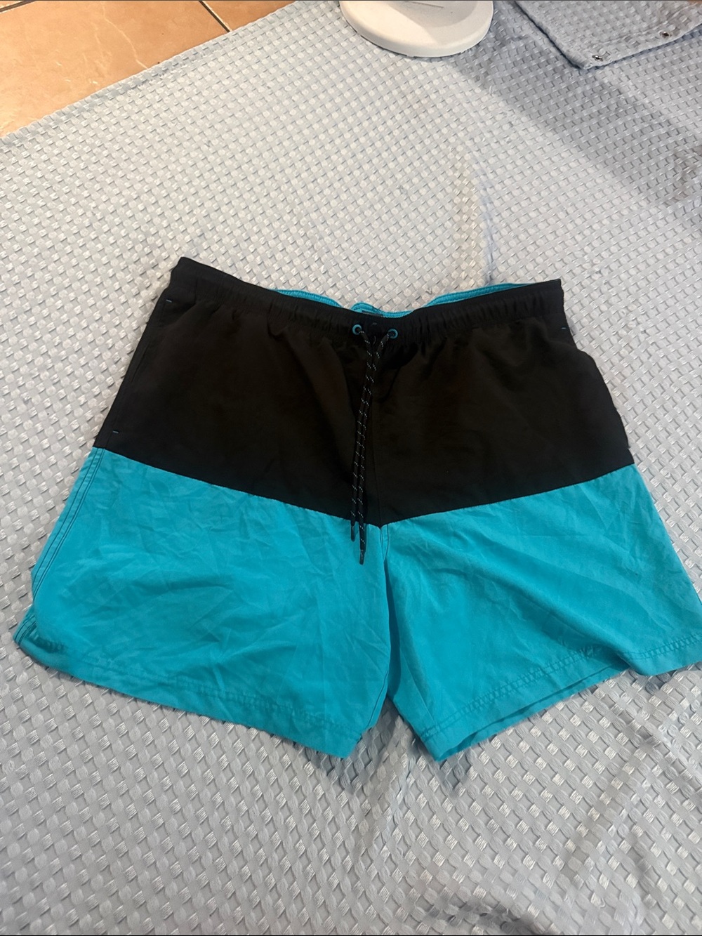 George Black & Teal Two-Tone Swim Trunks